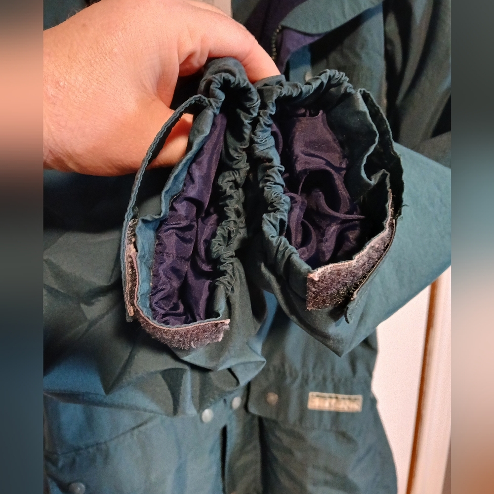 ​Vintage Northern Elements Cabin Essentials Fleece Lined Parka Jacket Navy/Green - Picture 9 of 14
